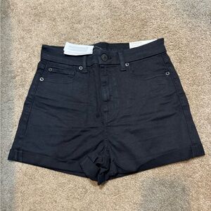Black denim shorts